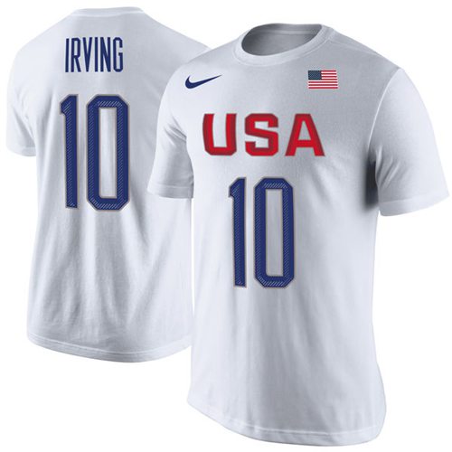 Team USA #10 Kyrie Irving Basketball Nike Rio Replica Name & Number T-Shirt White