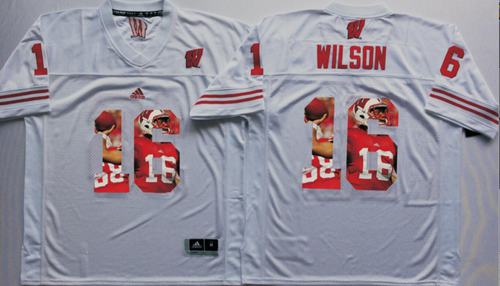 Badgers #16 Russell Wilson White Player Fashion Stitched NCAA Jersey Badgers #16 Russell Wilson White Player Fashion Stitched NCAA Jersey
