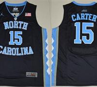 North Carolina #15 Vince Carter Black Basketball Stitched NCAA Jersey