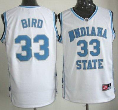 North Carolina 33 Larry Bird White NCAA Basketball Jerseys