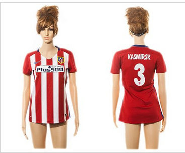 Women Atletico Madrid #3 Kasmirsk Home Soccer Club Jersey
