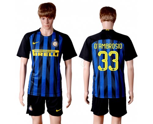 Inter Milan #33 Dambrosio Home Soccer Club Jersey