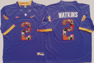 Clemson Tigers 2 Sammy Watkins Purple Portrait Number College Jersey