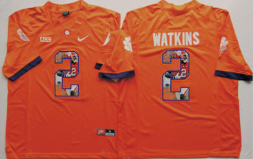 Clemson Tigers 2 Sammy Watkins Orange Portrait Number College Jersey