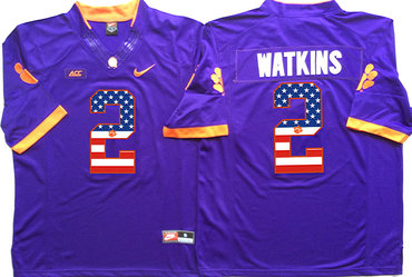 Clemson Tigers 2 Sammy Watkins Purple USA Flag College Jersey