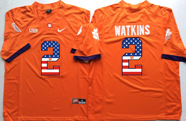 Clemson Tigers 2 Sammy Watkins Orange USA Flag College Jersey