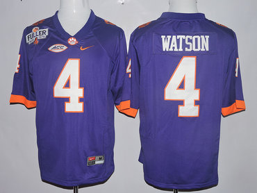 Clemson Tigers 4 Deshaun Watson Purple 1975-1978 Fuller College Jersey