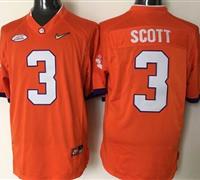 Clemson Tigers #3 Artavis Scott Orange 2016 National Championship Stitched NCAA Jersey