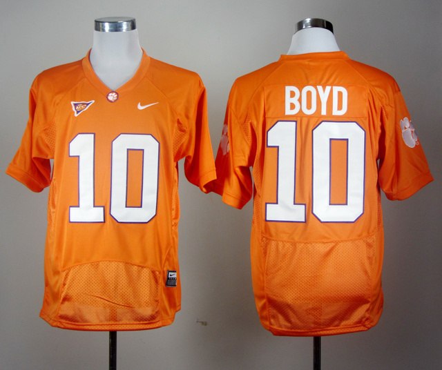 Clemson Tigers Tajh Boyd 10 Orange Pro Combat College Football Jersey