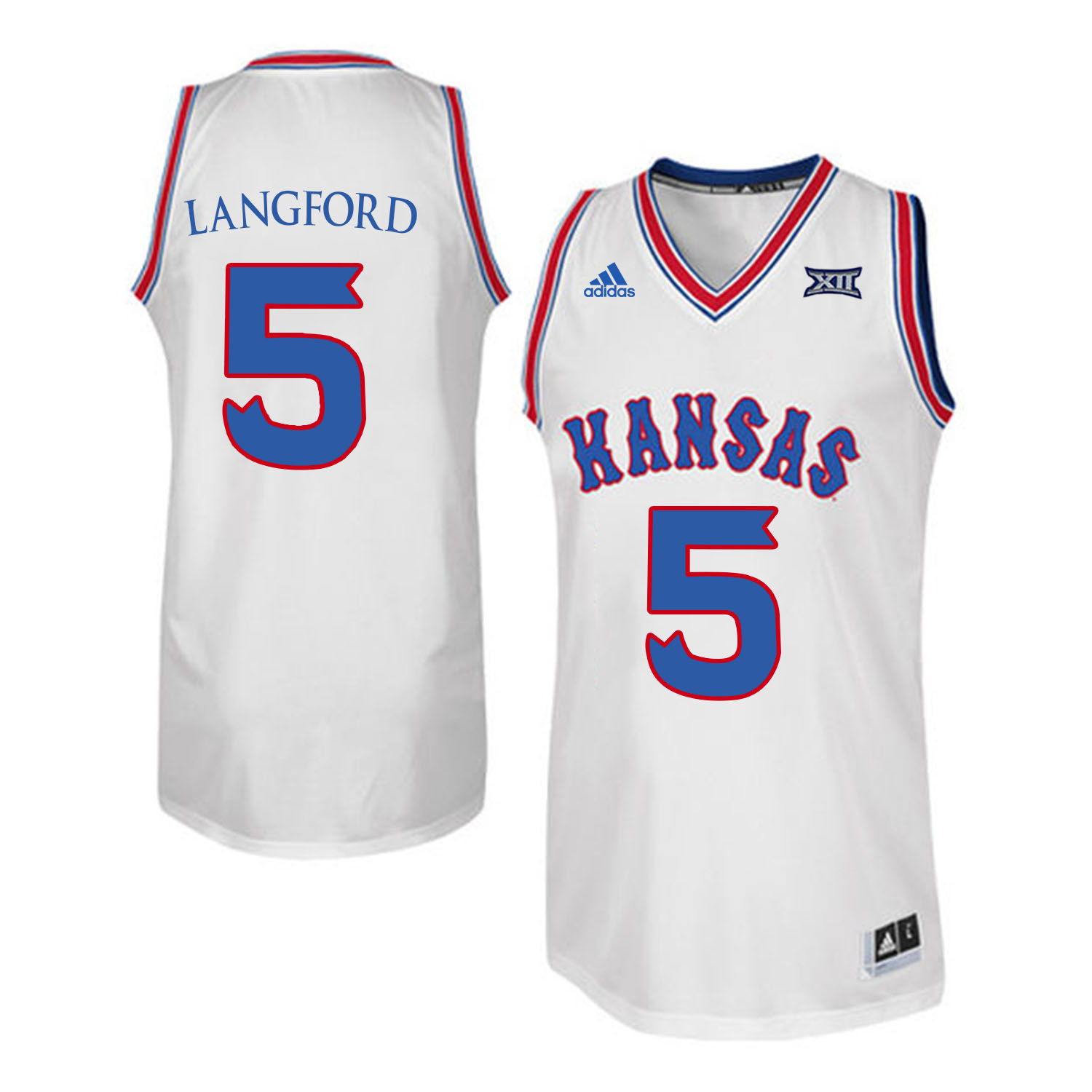 Kansas Jayhawks #5 Keith Langford White Throwback College Basketball Jersey Kansas Jayhawks #5 Keith Langford White Throwback College Basketball Jersey