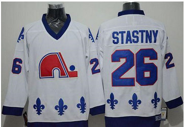 Quebec Nordiques #26 Peter Stastny White CCM Throwback Stitched NHL Jersey Quebec Nordiques #26 Peter Stastny White CCM Throwback Stitched NHL Jersey