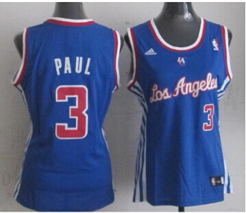 Los Angeles Clippers #3 Chris Paul Blue Women Fashion Stitched NBA Jersey