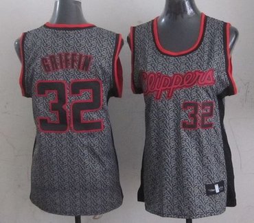 Women NBA Clippers #32 Blake Griffin Grey Fashion Stitched NBA Jersey