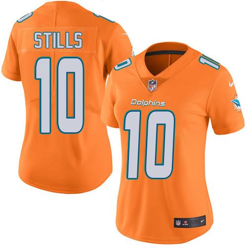 Nike Dolphins #10 Kenny Stills Orange Women's Stitched NFL Limited Rush Jersey Nike Dolphins #10 Kenny Stills Orange Women's Stitched NFL Limited Rush Jersey