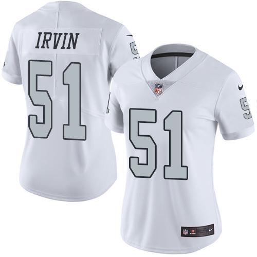Nike Raiders #51 Bruce Irvin White Women's Stitched NFL Limited Rush Jersey Nike Raiders #51 Bruce Irvin White Women's Stitched NFL Limited Rush Jersey