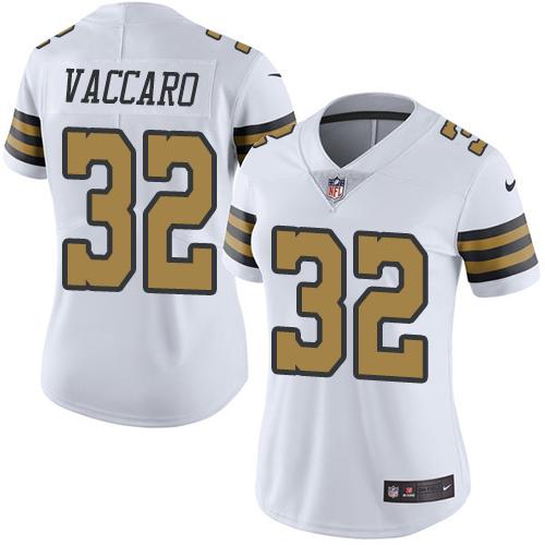 Nike Saints #32 Kenny Vaccaro White Women's Stitched NFL Limited Rush Jersey Nike Saints #32 Kenny Vaccaro White Women's Stitched NFL Limited Rush Jersey