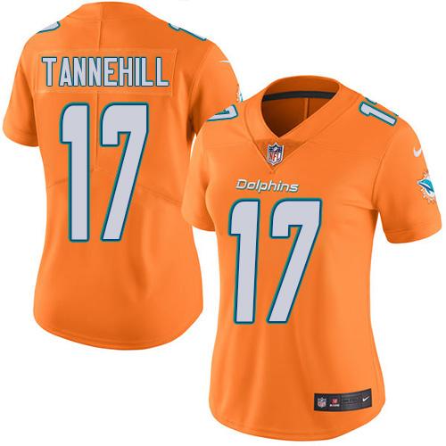 Nike Dolphins #17 Ryan Tannehill Orange Women's Stitched NFL Limited Rush Jersey Nike Dolphins #17 Ryan Tannehill Orange Women's Stitched NFL Limited Rush Jersey