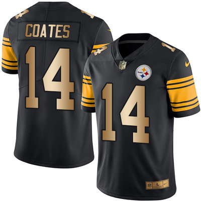 Nike Steelers #14 Sammie Coates Black Men's Stitched NFL Limited Gold Rush Jersey Nike Steelers #14 Sammie Coates Black Men's Stitched NFL Limited Gold Rush Jersey