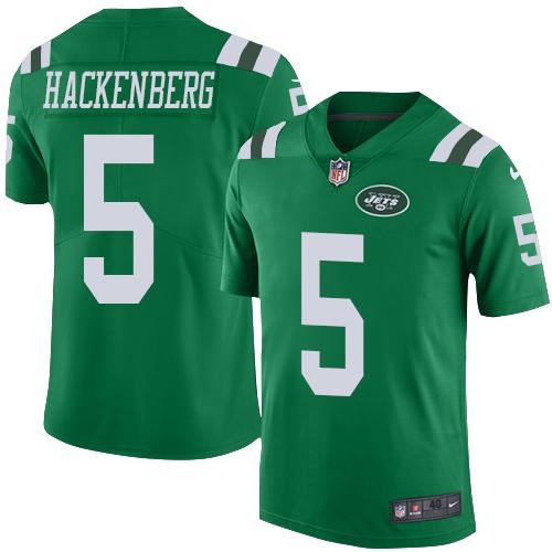 Nike Jets #5 Christian Hackenberg Green Men's Stitched NFL Elite Rush Jersey Nike Jets #5 Christian Hackenberg Green Men's Stitched NFL Elite Rush Jersey