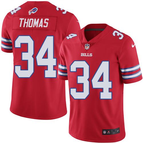 Nike Bills #34 Thurman Thomas Red Men's Stitched NFL Elite Rush Jersey Nike Bills #34 Thurman Thomas Red Men's Stitched NFL Elite Rush Jersey