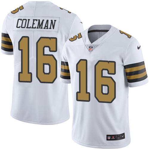 Nike Saints #16 Brandon Coleman White Men's Stitched NFL Limited Rush Jersey Nike Saints #16 Brandon Coleman White Men's Stitched NFL Limited Rush Jersey