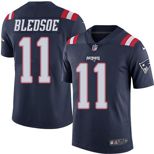 Nike Patriots #11 Drew Bledsoe Navy Blue Men's Stitched NFL Limited Rush Jersey Nike Patriots #11 Drew Bledsoe Navy Blue Men's Stitched NFL Limited Rush Jersey