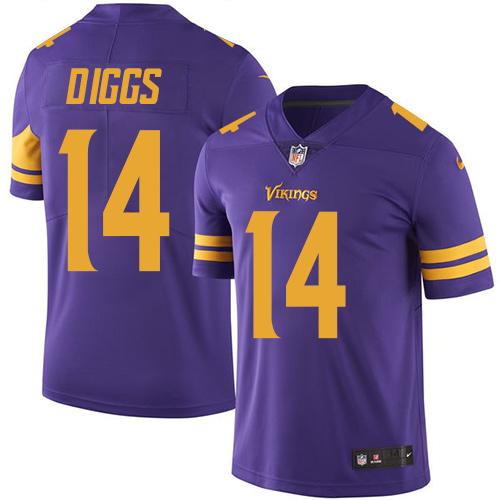 Nike Vikings #14 Stefon Diggs Purple Youth Stitched NFL Limited Rush Jersey Nike Vikings #14 Stefon Diggs Purple Youth Stitched NFL Limited Rush Jersey