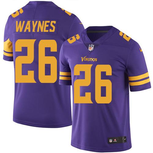 Nike Vikings #26 Trae Waynes Purple Youth Stitched NFL Limited Rush Jersey Nike Vikings #26 Trae Waynes Purple Youth Stitched NFL Limited Rush Jersey