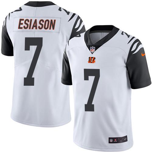 Nike Bengals #7 Boomer Esiason White Youth Stitched NFL Limited Rush Jersey Nike Bengals #7 Boomer Esiason White Youth Stitched NFL Limited Rush Jersey