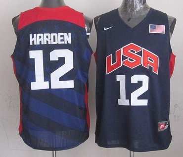 New 2012 Olympics Team USA #12 James Harden Dark Blue Stitched NBA Jersey