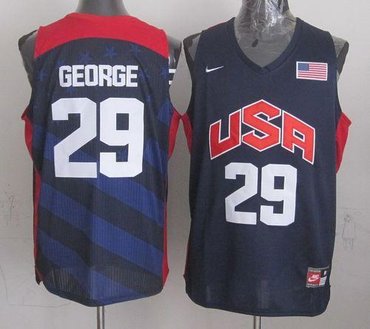 New 2012 Olympics Team USA #29 Paul George Dark Blue Stitched NBA Jersey