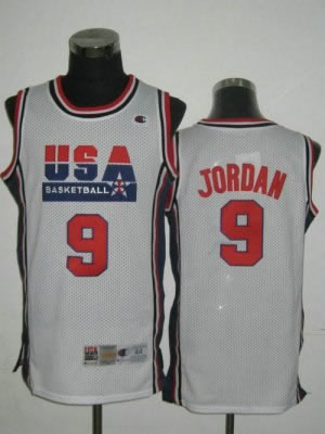 2010 USA Championship Michael 9 Jordan NEW Retro 1992 White Team Jersey