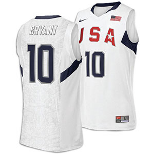 2008 USA Basketball #10 Kobe Bryant Swingman White Jersey