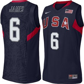 2008 USA Basketball #6 LeBron James Swingman Blue Jersey