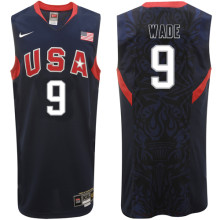 2008 USA Basketball #9 Dwayne Wade Swingman Blue Jersey