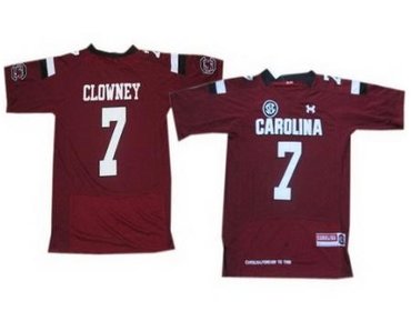 South Carolina 7 Javedeon Clowney Red New Style Jersey with SEC Patch