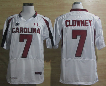 South Carolina Javedeon Clowney 7 New SEC Patch NCAA Football - White