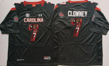 South Carolina Gamecocks 7 Jadeveon Clowney Black Portrait Number College Jersey