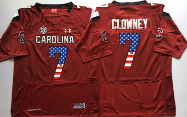 South Carolina Gamecocks 7 Jadeveon Clowney Red USA Flag College Jersey