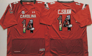 South Carolina Gamecocks 14 C.Shaw Red Portrait Number College Jersey