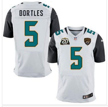 Jaguars #5 Blake Bortles White With 20TH Season Patch Jersey
