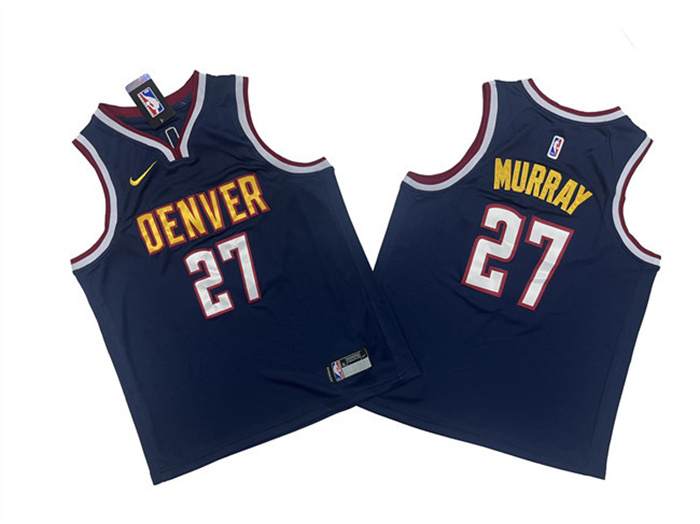 Youth Denver Nuggets #27 Jamal Murray Navy Stitched Basketball Jersey