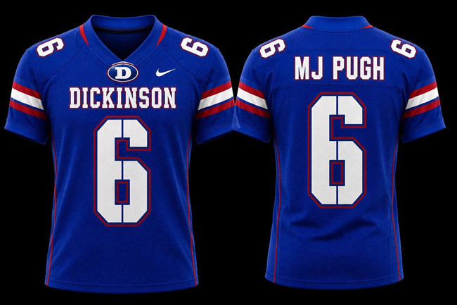 Men's Dickinson #6 Mj Pugh Royal Stitched Jersey