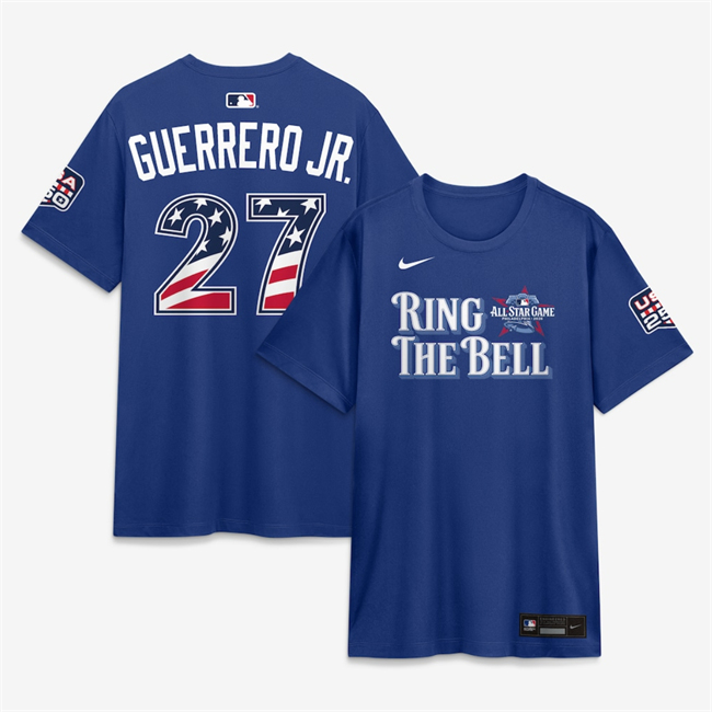 Men's American League #27 Vladimir Guerrero Jr. Red 2026 All-Star Game Name & Number T-Shirt