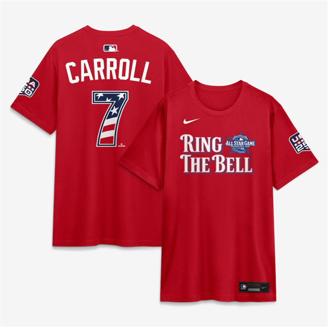 Men's National League #7 Corbin Carroll Red 2026 All-Star Game Name & Number T-Shirt