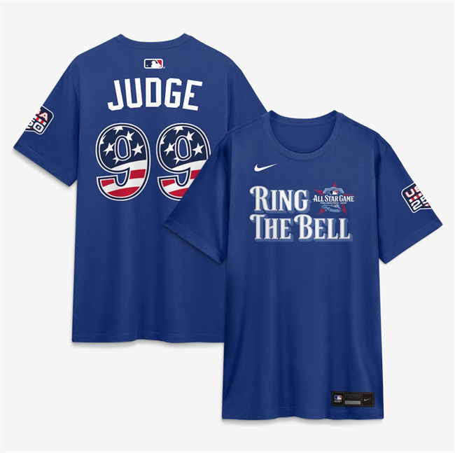 Men's American League #99 Aaron Judge Blue 2026 All-Star Game Name & Number T-Shirt