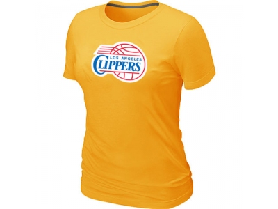 Women Los Angeles Clippers Big & Tall Primary Logo Yellow T-Shirt