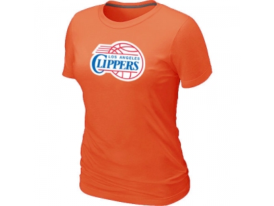 Women Los Angeles Clippers Big & Tall Primary Logo Orange T-Shirt