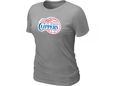 Women Los Angeles Clippers Big & Tall Primary Logo L.Grey T-Shirt