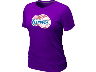 Women Los Angeles Clippers Big & Tall Primary Logo Purple T-Shirt